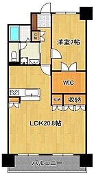 シャトレ大手町S 1LDKの間取図画像