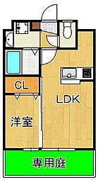 ファープレイス小倉西B棟 1LDKの間取図画像