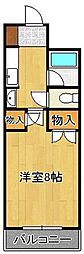 シティルーム金鶏 1Kの間取図画像