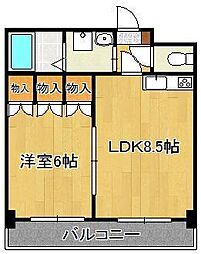 ロイヤルセンタービル80 1LDKの間取図画像