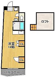 サンシティ日明 ワンルームの間取図画像