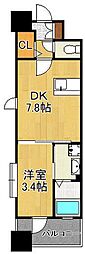 ギャラン竪町 1DKの間取図画像