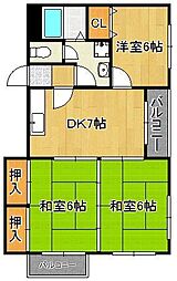 プレアール下到津 2階
