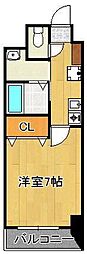 ガーディアンパレス小倉 1Kの間取図画像