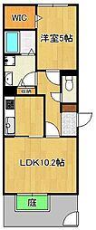 エトワール中井 1LDKの間取図画像