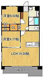 スマート到津 2LDKの間取図画像