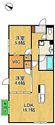 アトレ泉台 2LDKの間取図画像