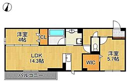 アトレ泉台 2LDKの間取図画像
