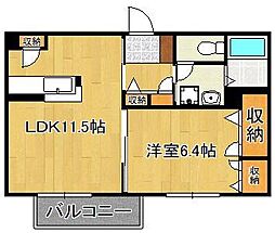 イルヴィアーレ2C 1LDKの間取図画像