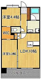 ヒルクレスト小倉高峰グランデ 2LDKの間取図画像