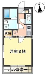 アンプルール ブワ 汐凪 2階1Kの間取り