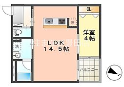 エテルナ山之手 1LDKの間取図画像