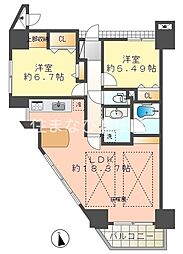 センシア月見町 2LDKの間取図画像