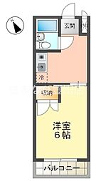 サンヨウマンション 1Kの間取図画像