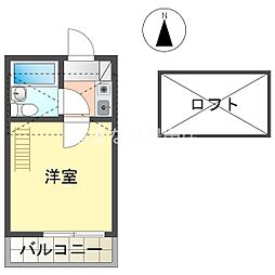 アルシャイン御幸 1Kの間取図画像