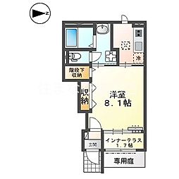 カーサ プラタ 1Kの間取図画像