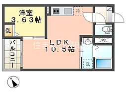 Jack takeI 1LDKの間取図画像