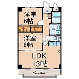 メルヴェーユ 2LDKの間取図画像