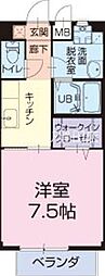 クレア上郷 1Kの間取図画像