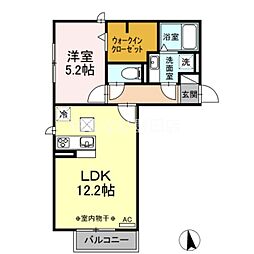 D-room栄 1LDKの間取図画像