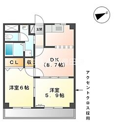 サンシャインバレー 2DKの間取図画像