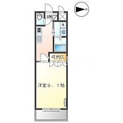グランメール 1Kの間取図画像