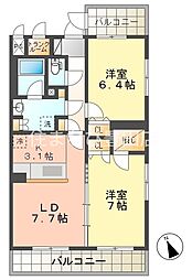 フェリーチェ2 2LDKの間取図画像
