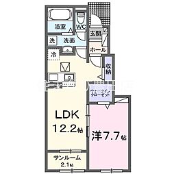 オリアーナII 1LDKの間取図画像