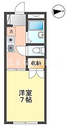 セントラルバレイ元宮 1Kの間取図画像