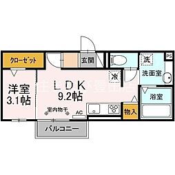 グロース 1LDKの間取図画像