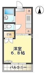 ブルーム陣中 1Kの間取図画像