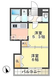 パティオ082 2Kの間取図画像