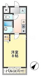 第3齋藤ビルセントラルコートサイトウ 1Kの間取図画像