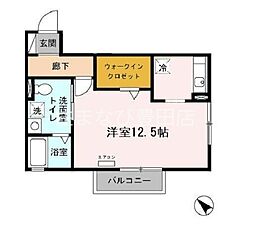 リビングタウン東郷C棟 ワンルームの間取図画像