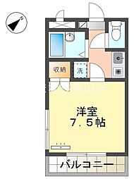 エトワール栄 1Kの間取図画像
