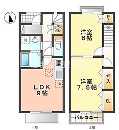 GRACIA光 2LDKの間取図画像
