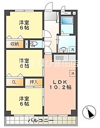 ベルドミール平戸橋1番館 3LDKの間取図画像