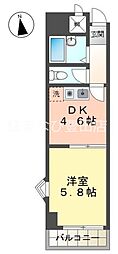 A-フラット 1DKの間取図画像