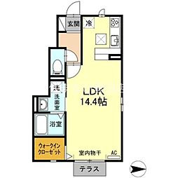ハイドランジア ワンルームの間取図画像