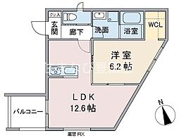 ルアナ 1LDKの間取図画像