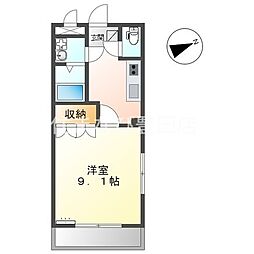 ヴィル・グラシュードゥ 1Kの間取図画像