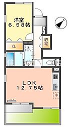 Libre花水木 1LDKの間取図画像