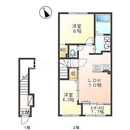 サニーコートMK 2LDKの間取図画像