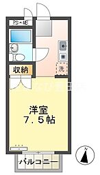 コーポニイミ 1Kの間取図画像