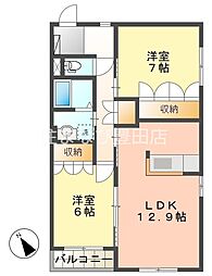 クラインガルテンみよし 2LDKの間取図画像