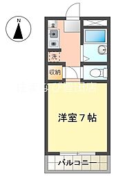シェルブライト三番館 ワンルームの間取図画像