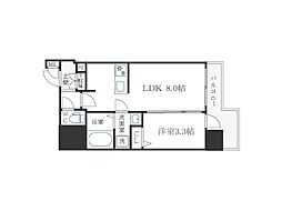 プレサンス北浜オリジン 1LDKの間取図画像