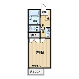 サンハイツ 1Kの間取図画像