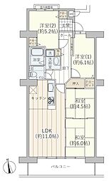 ラビデンス桑名駅東 4LDKの間取図画像