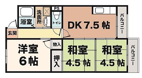 兵庫県神戸市垂水区霞ケ丘5丁目(賃貸マンション3DK・3階・52.57㎡)の写真 その2